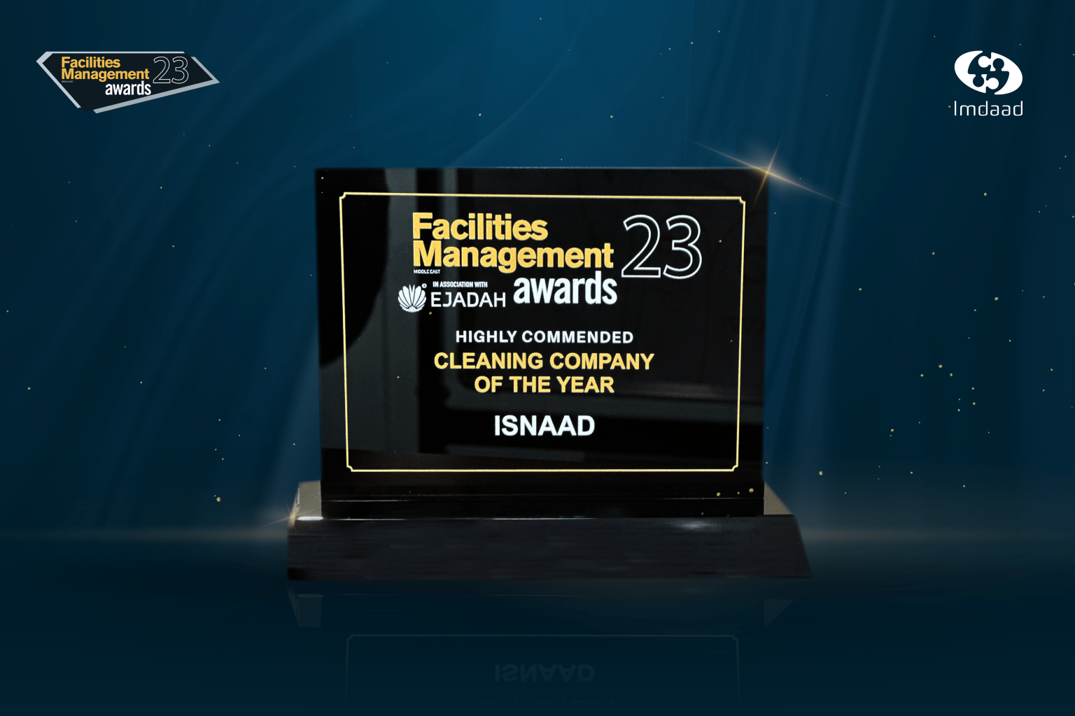 Isnaad picked an award for the Highly Commendable Best Cleaning Company of the Year – 2023 at the Facilities Management Awards 2023.